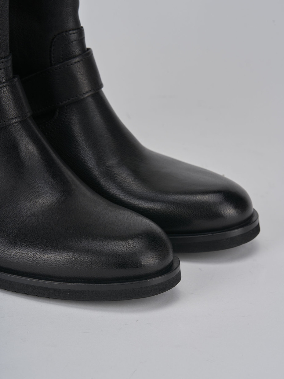 Stivaletti tacco 1cm pelle nero