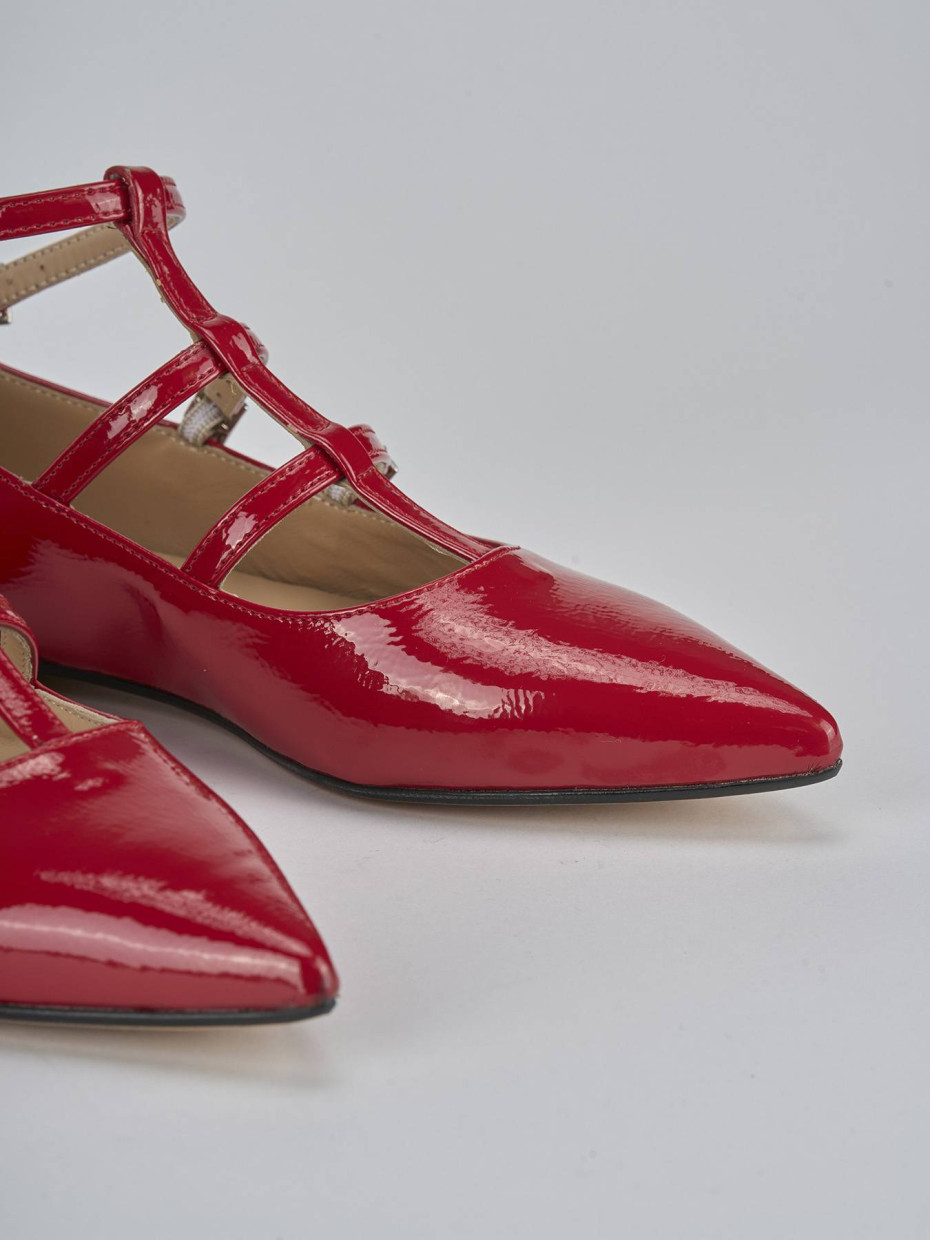 Bailarinas tacón 1 cm rojo charol