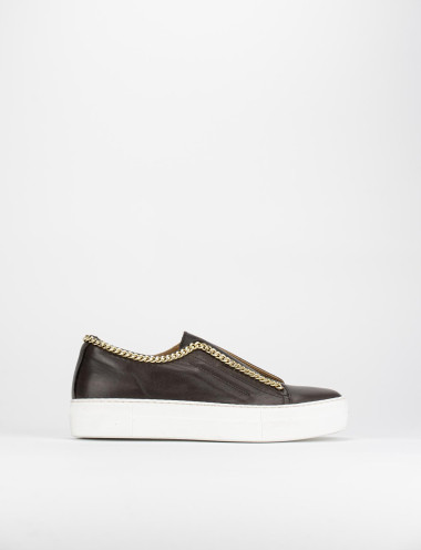 Zapatillas deportivas marrón oscuro cuero