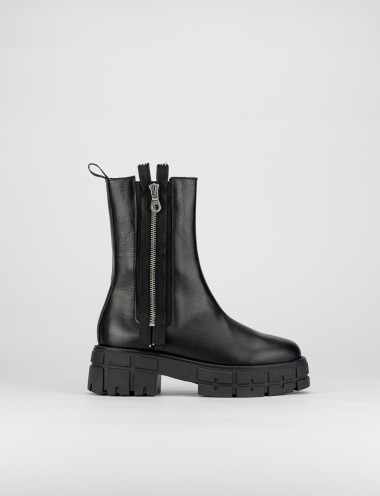 Outlet - mujer tacón 3 cm negro cuero