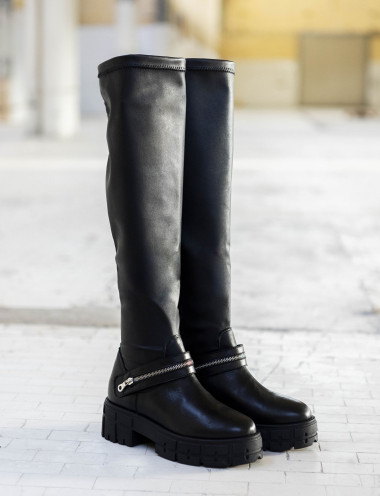 Outlet - mujer tacón 3 cm negro cuero
