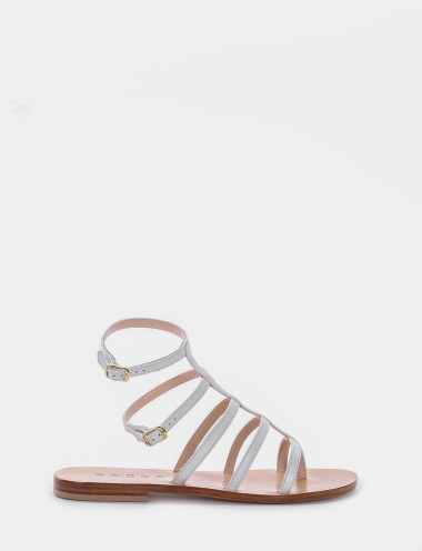 Chancletas tacón 1 cm blanco cuero