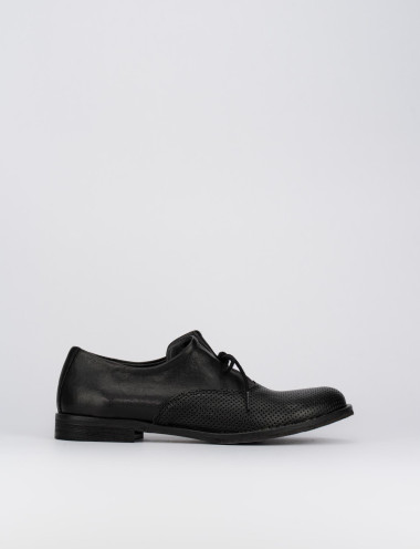 Zapatos de cordones negro cuero