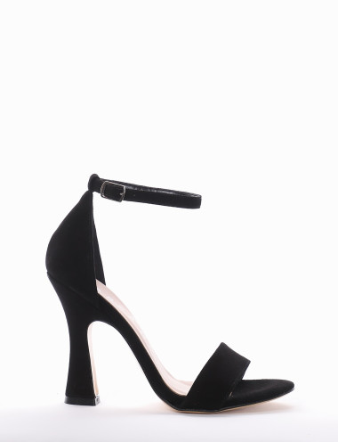Sandalias de tacón alto tacón 10 cm negro ante