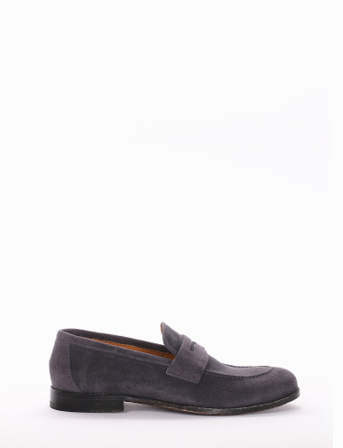 Mocasines tacón 2 cm jeans ante