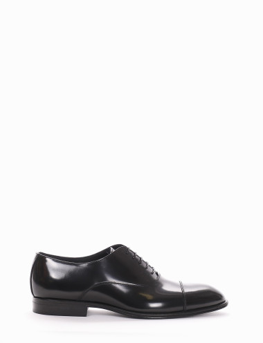 Zapatos de cordones tacón 2 cm negro cepillado