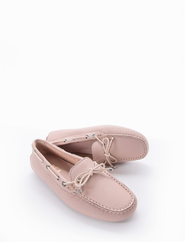 Mocasines rosa cuero