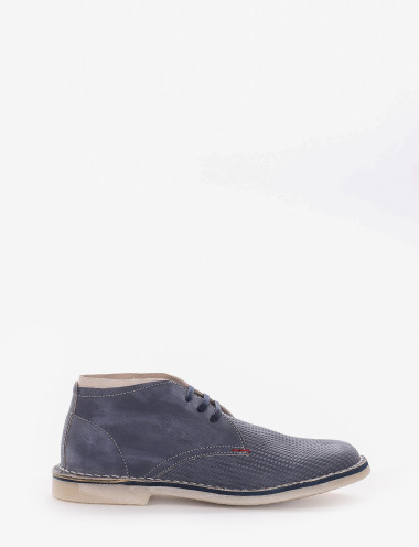 Desert boots heel 1 cm blu chamois
