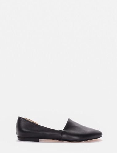 Bailarines tacón 1 cm negro cuero