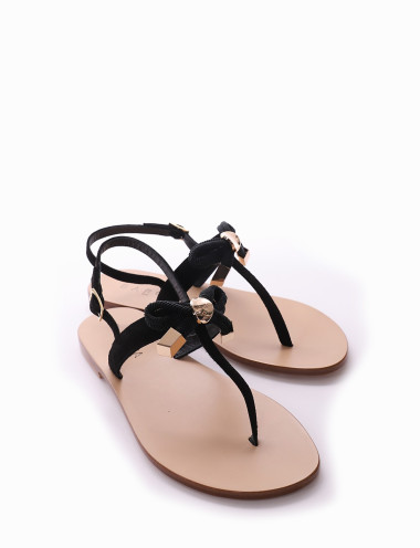 Sandalo tacco 1 cm nero