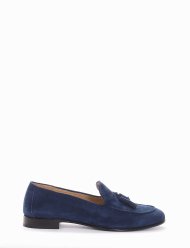 mocassino tacco 1 cm blu
