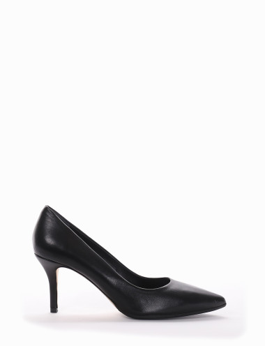 Décolleté tacón 7 cm negro cuero