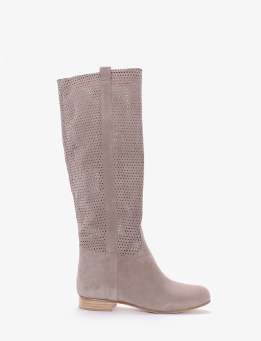 stivale tacco 2 cm beige
