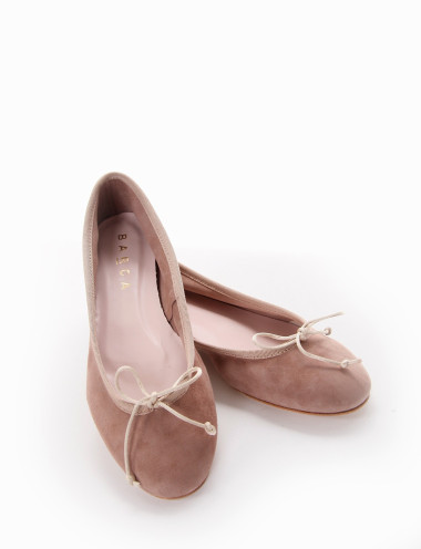 Bailarines tacón 1 cm beis ante