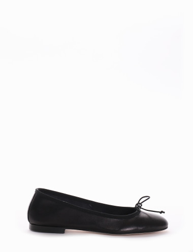 Bailarines tacón 1 cm negro cuero