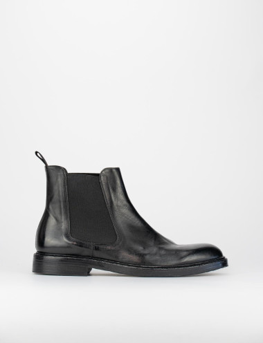 Botines tacón 2 cm negro cuero