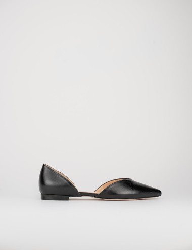 Bailarinas tacón 1 cm negro cuero