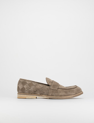 Mocasines tacón 1 cm gris ante