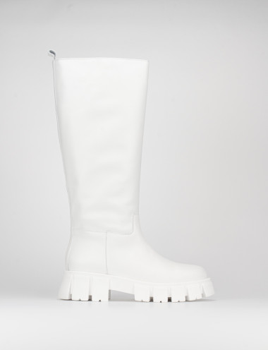Outlet - mujer tacón 1 cm blanco cuero