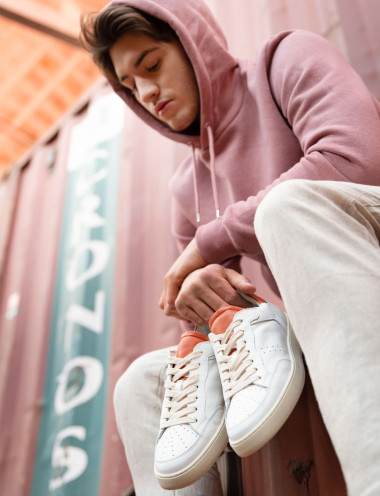Zapatillas deportivas naranja cuero