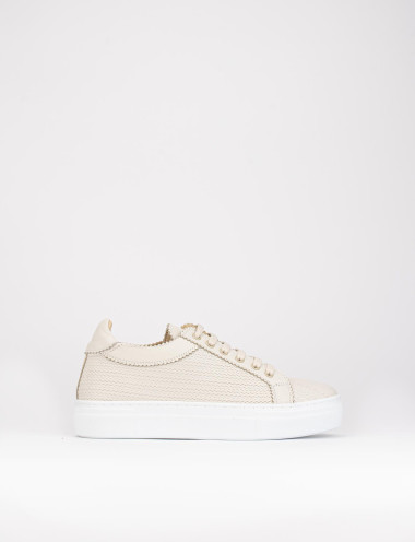 Zapatillas deportivas beis cuero