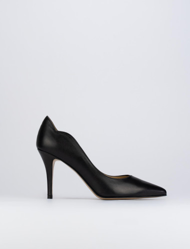 Decolte' tacco 7 cm nero pelle