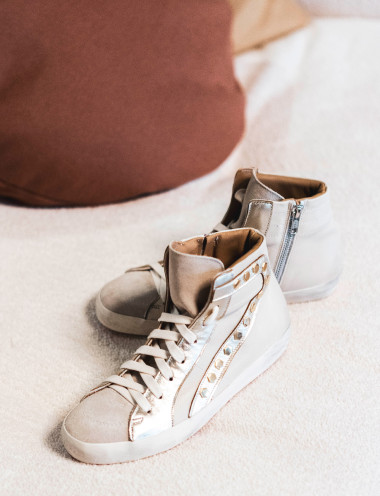 Zapatillas deportivas beis cuero