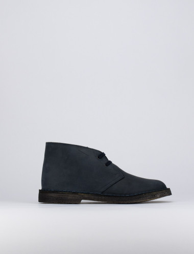 Botines tacón 2 cm azul cuero