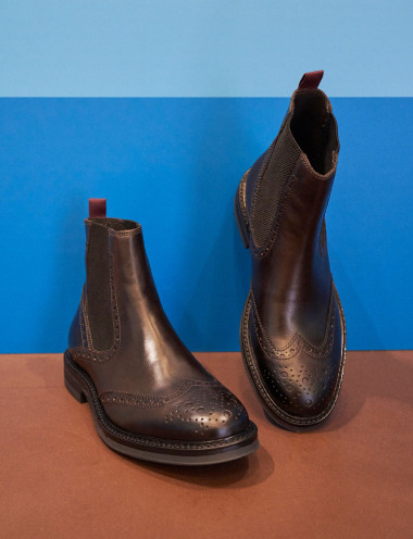 Botines marrón oscuro cuero