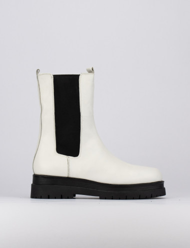Outlet - mujer tacón 1 cm blanco cuero