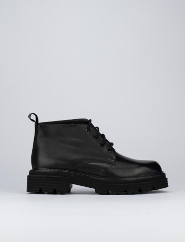 Outlet - mujer tacón 2 cm negro cuero