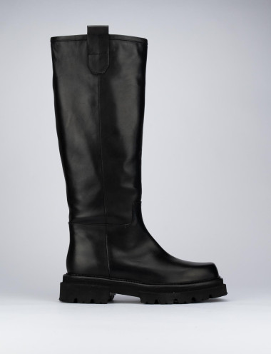 Outlet - mujer tacón 1 cm negro cuero
