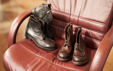 Combat boots heel 1 cm dark brown leather