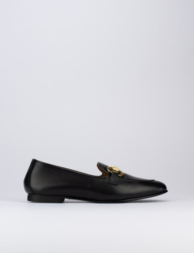 Mocassini tacco 1cm pelle nero
