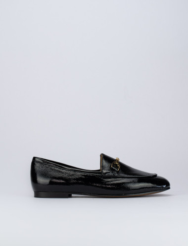 Mocasines tacón 1 cm negro charol