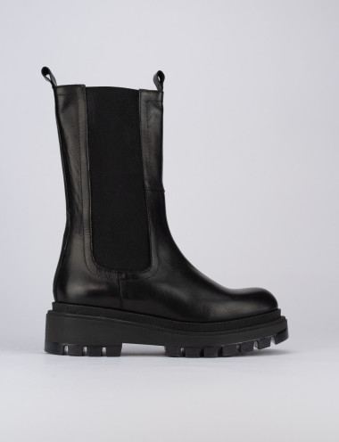 Outlet - mujer tacón 1 cm negro cuero