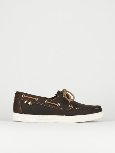Zapatos de cordones tacón 1 cm marrón oscuro nobuk