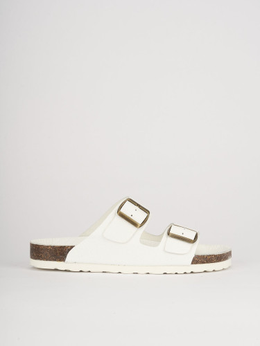 Mules blanco cuero