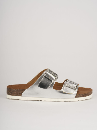 Mules plata cuero