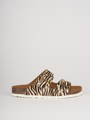 Mules tacón 1 cm multicolor cuero