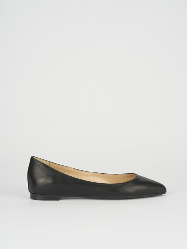 Bailarinas tacón 1 cm negro cuero
