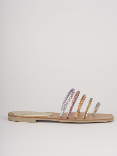 Mules tacón 1 cm multicolor cuero