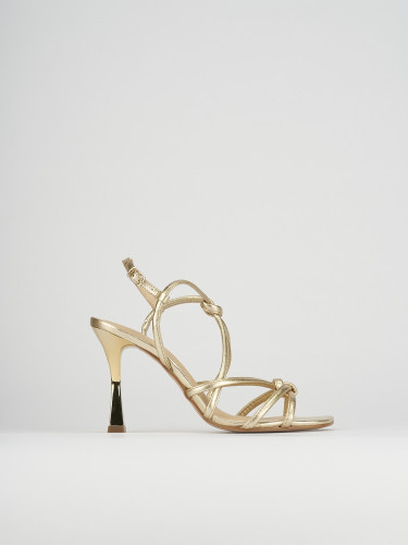 Sandalo tacco 9 cm oro pelle
