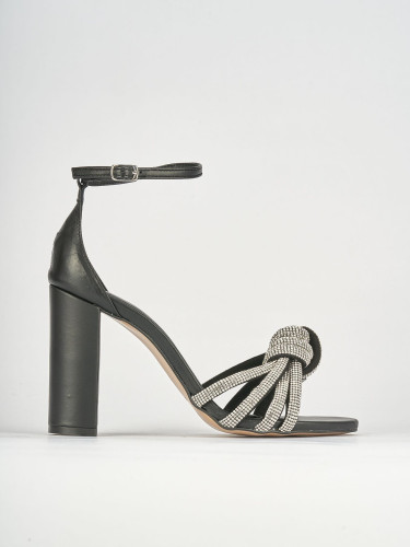 Sandali tacco 10cm pelle nero