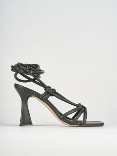 Sandali tacco 9cm pelle nero