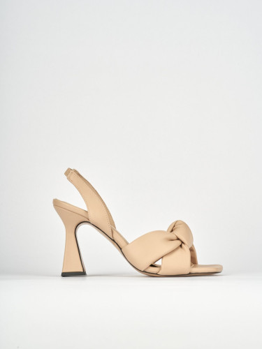 Sandalias de tacón alto tacón 9 cm rosa cuero