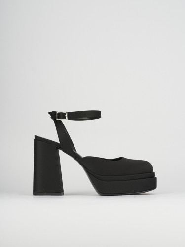 Sandalias de tacón alto tacón 11 cm negro cuero