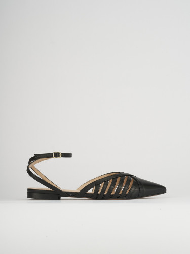 Bailarinas tacón 1 cm negro cuero