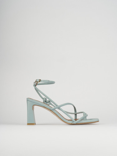 Sandalias de tacón alto tacón 8 cm turquesa cuero