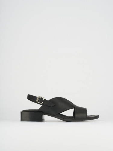 Sandali tacco 5cm pelle nero